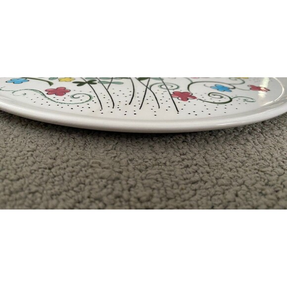 Vintage Bouquet Floral Ceramic Serving Plate Round Platter Japan 10 1/8" - Picture 3 of 9